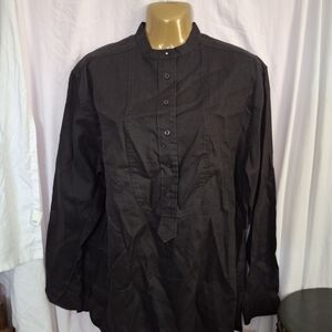 (Lauren )Ralph Lauren Black Linen Blouse